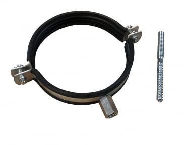 Trobak Befestigungsrohrschelle verzinkt für Rohre DN 250mm mit Stockschraube 80mm