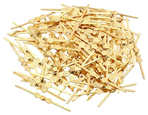 PATIKIL Chandelier Connector Clip, 100 Pack 40mm/1.6 Length Chandelier Bowtie Pin Replacement for Fastening Crystals Lamp Ceiling Light Parts, Golden