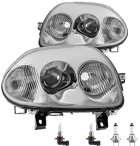 EISENFELS Bundle Set 106522944 erstellt mit Scheinwerfer rechts & links + PHILIPS Leuchtmittel H7 + HB3 kompatibel mit Clio II BB_ CB_