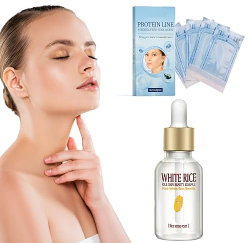 Pemarlis Rice Toner Gesichtswasser,Kollagenfäden Lifting,Natürliche Feuchtigkeitscreme Glow Essence,Aktiver Kollagen-Seidenfaden Lifting Gesichts, Heben Sie die Kieferlinie an
