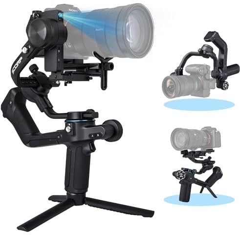FeiyuTech [Oficial] SCORP 2 Estabilizador de Cámara Reflex – Gimbal de 3 Ejes para Canon, Sony, Panasonic, Nikon y Fujifilm, Soporta 2,5 kg, con Pantalla Táctil y 13 h de Autonomía