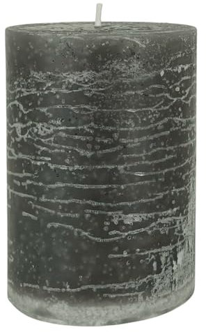 Nordring Stumpenkerze Rustik 7 x 10 cm hoch dunkelgrün unparfümiert