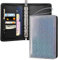 Toplive A6 Binder Notebook 6 Rings PU Leather Refillable Binder Cover for Loose Leaf Paper Planner Budget Binder with Snap Buckle,shimmery Black
