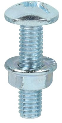 M6 Roofing Cable Tray Bolt With Serrated Flange Nuts ZINC Pozi Combo Drive (Pack of 20, 50, 100, 200) (200, M6x16)