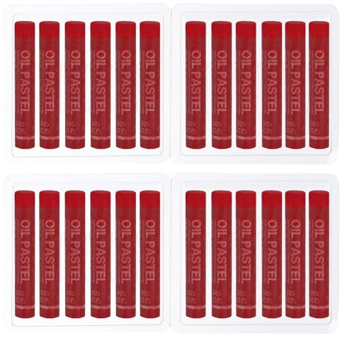 PATIKIL Red Oil Pastels, 24Pcs Soft Oil Crayons Creamy Pastels Stick Art Supplies for Art Painting Drawing Blending Graffiti for Artists Beginners
