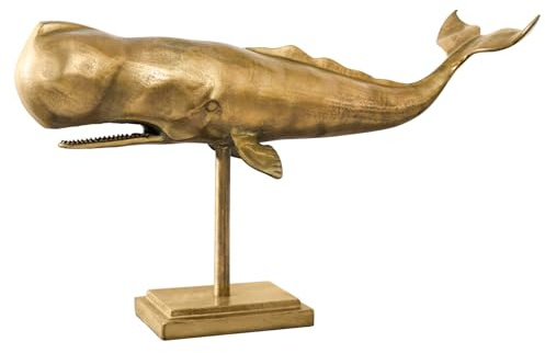 Riess Ambiente Maritime Skulptur WAL 70cm Messing Handmade Metall Design Dekoration Standdeko Standdekoration Dekoartikel Regaldekoration