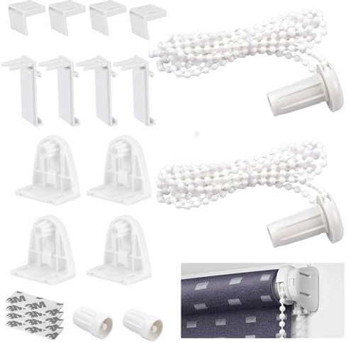 Enrouleur Kit De Fixation, 17mm Store à Rouleaux Raccords, 16 Sets Fixation pour Store Enrouleur, Raccord de Store à Rouleau, Attache Rideau Fixation Store Intérieurs, pour Volets Roulants Occultants