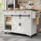 SogesHome Isla de cocina carro de servicio con encimera extensible, carrito de cocina con ruedas, armario de cocina móvil con 2 puertas correderas y 3 cajones, carrito de comedor para comedor y cocina