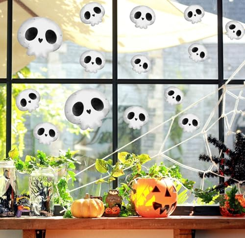 QuoteMyWall Halloween Skulls Decoration Window Stickers, Halloween Decals, Skull Stickers, Happy Halloween