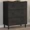 SDWEHO7 Beistellschrank Vintage Stil aus Massivholz, Schmaler Sideboard Kommode Aufbewarhungsschrank Flurtisch Organisationseinheit für Wohnzimmer Flur, Schwarz 60x33x75 cm