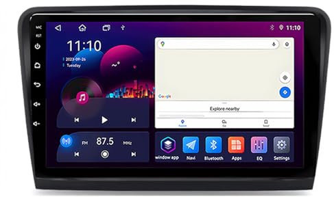 2 DIN Android 14 Radio Coche para Skoda Octavia 3 A7 2013-2018 9 Pulgadas para Coche Estéreo de Coche de con Cámara de Respaldo Controles del Volante GPS inalámbrico(S7 8G+256G)