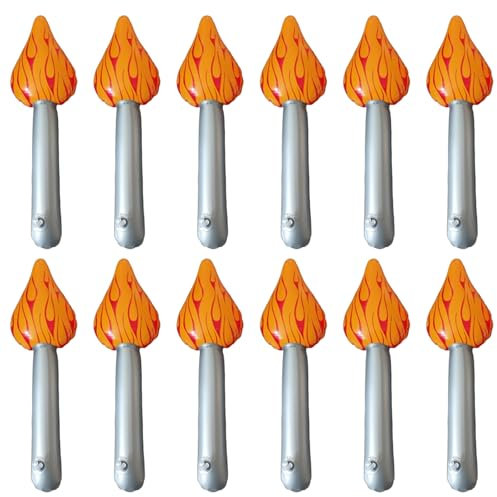 Rudiaoa 12 Stück vielseitige aufblasbare Taschenlampe Spielzeug Falsche Taschenlampe für Kindergarten Sport Treffen Mittelalter Cosplay Sport Halloween