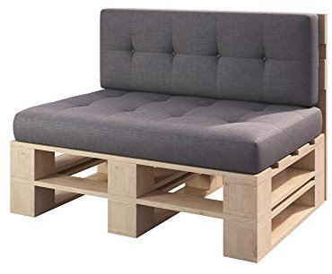 Lermowood Palettenmöbel Mp Bank 100 x 80 x 40 cm Natur | Europaletten Indoor und Outdoor Lounge Gartenmöbel Holz Gartenmöbel Set Lounge Möbel Terrasse Balkon Loft Stil Paletten