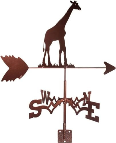 XAoSCd Girouette en Métal Exquise Girouette en Acier Inoxydable Décoration Girafe Design Girafe Moderne Indicateur De Direction du Vent pour Toit De Jardin Extérieur Paddoc,