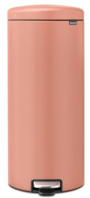 Brabantia - NewIcon 30L Pedal Bin - Large Kitchen Bin - Soft-Close Lid - Lightweight Pedal - Removable Inner Bucket - Non-slip - Warm Copper - 30 x 38 x 68 cm