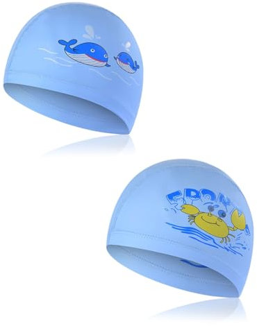 GAJUS 2pz cuffia da bagno per bambini di qualità, cuffia da bagno per bambini, ragazzi e ragazze, cuffia da bagno per bambini, cuffia da bagno per bambini, comoda per capelli lunghi e corti