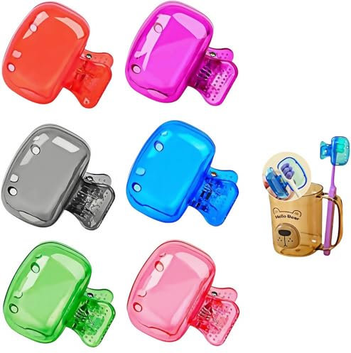Heanvmyss 6PCS Toothbrush Covers Head Cap,Tragbare Reise-Zahnbürsten-Abdeckungen, Zahnbürste Schutzkappe Etui,Zahnbürstenkappen für Zuhause,Büro,Hotel,Outdoor(Bunt)