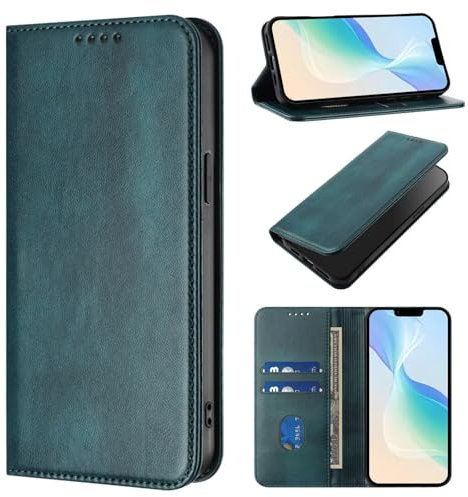 xinyunew Funda para INFINIX Hot 40 Pro 4G/INFINIX Hot 40 4G,PU Cuero Flip Carcasa Fundas Móvil de Tapa Libro con Cierre Magnético,Tarjetero y Suporte,Capa Plegable Cartera,Flip Cover Case (Verde)