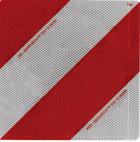 Plaque de signalisation rétroréfléchissante, 282 x 282 mm, classe 3, ECE 70/104-F, acier zingué, rouge/blanc pour tracteur et machines agricoles.