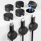 Viaky 8 Pack Magnetic Cable Clips, Cable Management Holder with Self Adhesive Metal Plate, Wire Organiser Desk Cord Tidy for USB, Charger, Home, Office, Car, Nightstand, Black (5mm)