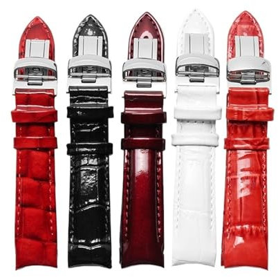 BPBZUTUMDZ 18 mm (Schnalle 16 mm), passend for Tissot Damenuhr T035210A T035207, Leder-Uhrenarmbänder, passend for Tissot Kutu-Armband(White nk)