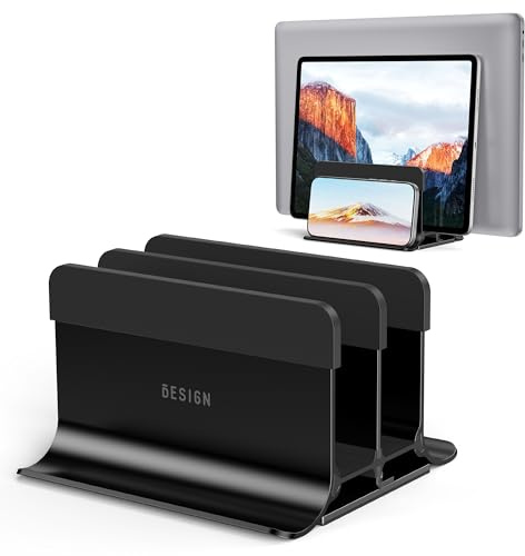 BESIGN LS13 Vertical Laptop Stand Holder for Desk, 4 in 1 Desktop Stand Holder for Laptops, Tablets, Smart Phones