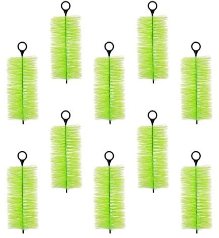 Multipurpose Aquariums Filter Media Brushes Rustproof Skimmer Brush for Freshwater Saltwater Fish Pond 10pcs Stainless Steel Aquariums Brush