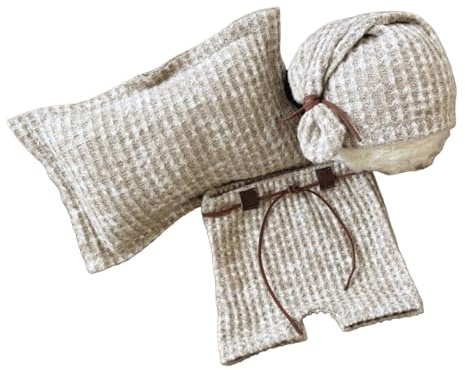 THINCAN Infant Photography Props Knit Hat Pillow Pants Outfit Newborn Baby Professional Clothes 0-3 Months Infant Accessories Pillow Set