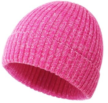 axy Kinder Winter Beanie Kindermütze Strickmütze aus Rippstrick mit breiter Krempe für Jungs und Mädchen von 1-6 Jahren Jungen Kleinkind MUKI4