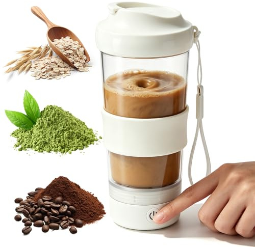 Behogan Shaker elettrico da 530 ml: shaker proteico elettrico, 500 mAh, frullatore automatico di proteine, shake r frullato proteico USB ricaricabile, frullatore di proteine elettrico, senza BPA