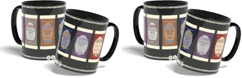 Konix Magic The Gathering Becher - Keramiktasse - 320 ml - Booster Packs - Schwarz (Packung mit 2)
