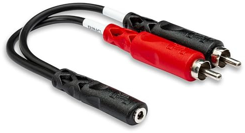 Hosa YMR-197, Stereo Breakout, 3.5 mm TRSF to Dual RCA