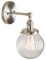 PathsOn 15cm Industrial Modern Vintage Retro Wall Lights, Loft Bar Kitchen Sconce Lights Lamp Fixture with Ribbed Globe Clear Glass Light Shade(Brushed)