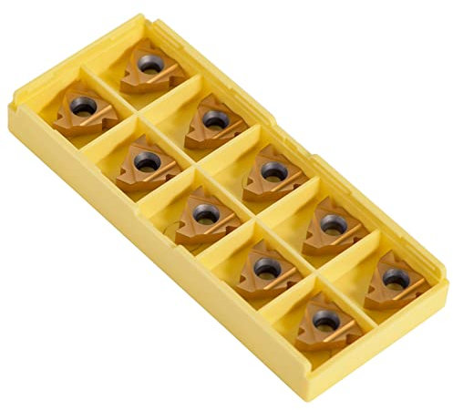 Coffret de 10pcs 3/8 16ER AG60 Lame Inserts Rotatifs CNC Cutters en Carbure Outil Tournage de Metal Filtage pour Tours, Fraiseuses