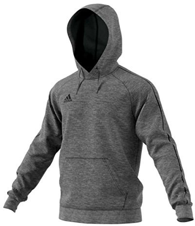 adidas Herren Core 18 Hoodie, Dark Grey Heather/Black, L