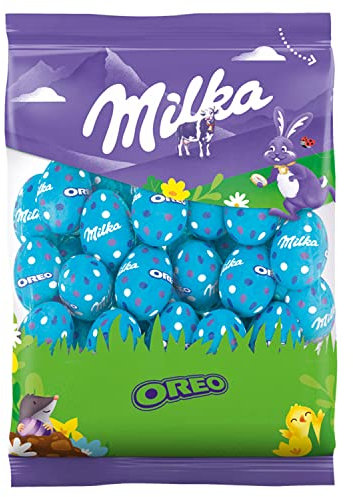Milka - Petits Œufs en Chocolat de Pâques - Goût : Oréo - Aux Éclats de Biscuit Oréo - Idée Cadeau - Chocolat à Offrir - 1 Sachet 350 g