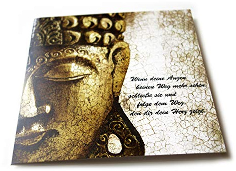 Klappkarte Buddha Karte Postkarte Ansichtskarte Geschenk - Yoga Meditation Spiritualität Astrologie Energie (bunt, 8)