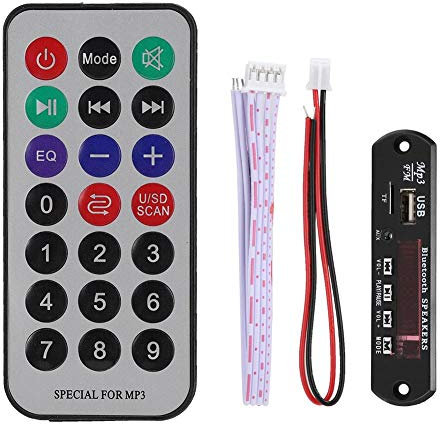 ASHATA Decoding Board Modul, Bluetooth MP3 WMA WAV APE Lossless Music Decoder Board Unterstützung Radio FM USB Disk Lesen, Power-Off-Speicher, Infrarot-Fernbedienung