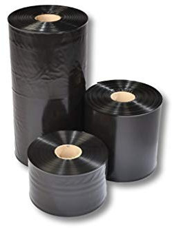 1 x Rolle LDPE Schlauchfolie/Verpackungsschlauch - Schwarz - 100 my (500 mm Breite x 250 m Länge)