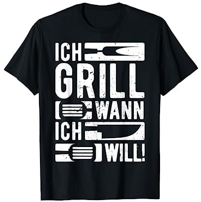 Ich Grill Wann Ich Will | Lustiges Griller BBQ Spruch Retro T-Shirt