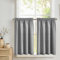 TOPICK Lot de 2 Rideaux Brise-Bise Cuisine 90x115 cm, Petit Rideau Fenêtre Court Gris avec Motif Texturé, Rideaux Opaque pour Salon, Chambre, Placard, Véranda, Terrasse, Décoration Intérieure