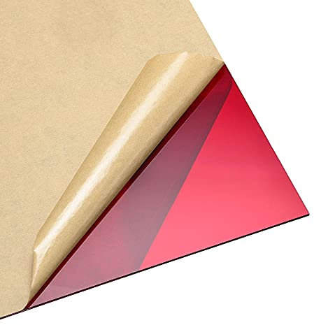 sourcing map 2stk. Gegossen Acrylplatte, Plastik PMMA Acrylbrette für Schilder Ausstellungsprojekt, Handwerk Rot Klar 12 x 12, 3mm Dick