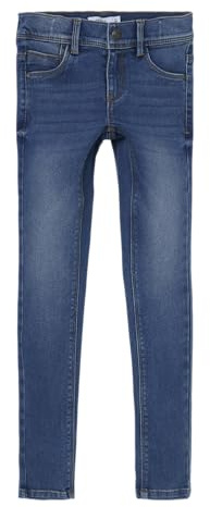 NAME IT Mädchen Nkfpolly Dnmtax Noos Pant Hose, Medium Blue Denim, 158 EU