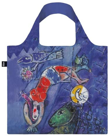 LOQI Marc Chagall The Blue Circus Tasche, blau, 50 x 1 x 42 cm, Wiederverwendbare Einkaufstasche