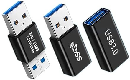 Adattatore USB 3.0 (3-Pack), USB 3.0 Maschio a Femmina 3.0, USB Femmina a Femmina, USB Maschio a Maschio Accoppiatore Cavo Connettore di Estensione