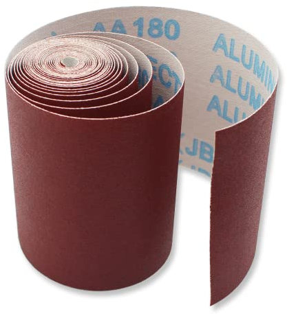 Senmai Tools Schleifpapier Rolle Körnung 60, 93 mm x 3 m verschleißfest Brauner Korund Nassschleifen Schmirgelleinenrolle mit Textilbasis, Schleifpapier für Handschleifer zum Holz Stahl Edelstahl