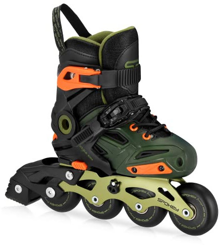 Spokey FREESPO Kids Inline Skates für Kinder VERSTELLBAR | Stunt Inliner mit Alu-Schienen ABEC-7 PU Rollen 85A | max. Gewicht 60 kg | Größen: 27-30, 31-34, 35-38