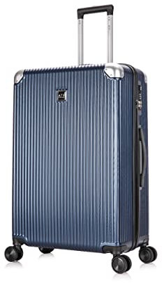 ATX Luggage Extra Large Suitcase Super Lightweight Durable ABS Hard Shell Suitcase with 4 Dual Spinner Wheels and Built-in TSA Lock (Midnight Blue, 32-Inch, 132 Liter)