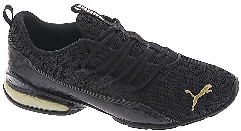 PUMA Damen Riaze Prowl Laufschuh, Schwarz/Leopard/Team Gold, 40.5 EU
