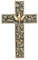 AMAJY Goldene Bronze Ton Taube Wandkreuz Spirituelle Kunst Heiliger Geist Wandbehang Kreuz Religiöse Dekoration Segen Geschenk (Groß 40 cm)